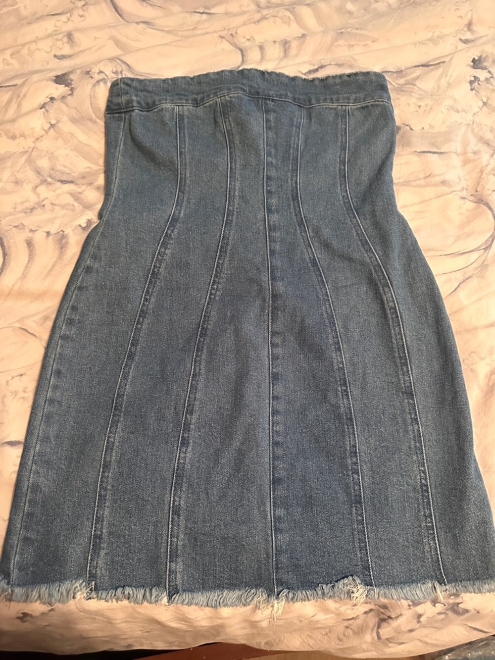 Forever 21 Light Blue Denim Strapless Mini Dress-perfect with cowboy boots!